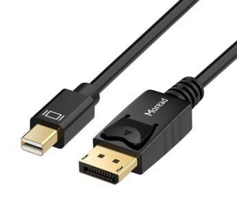 Moread Mini DisplayPort to DisplayPort Cable, 6 Feet, Gold-Plated DisplayPort to Mini Disp