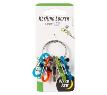 Nite Ize Key Ring Locker, Stainless Steel Keychain Ring with 5 Colorful Locking Plastic S-