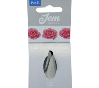 Jem Enterprises Large Petal/Ruffle Piping Nozzle-Cake Decorating Tip #121, Standard, Silve