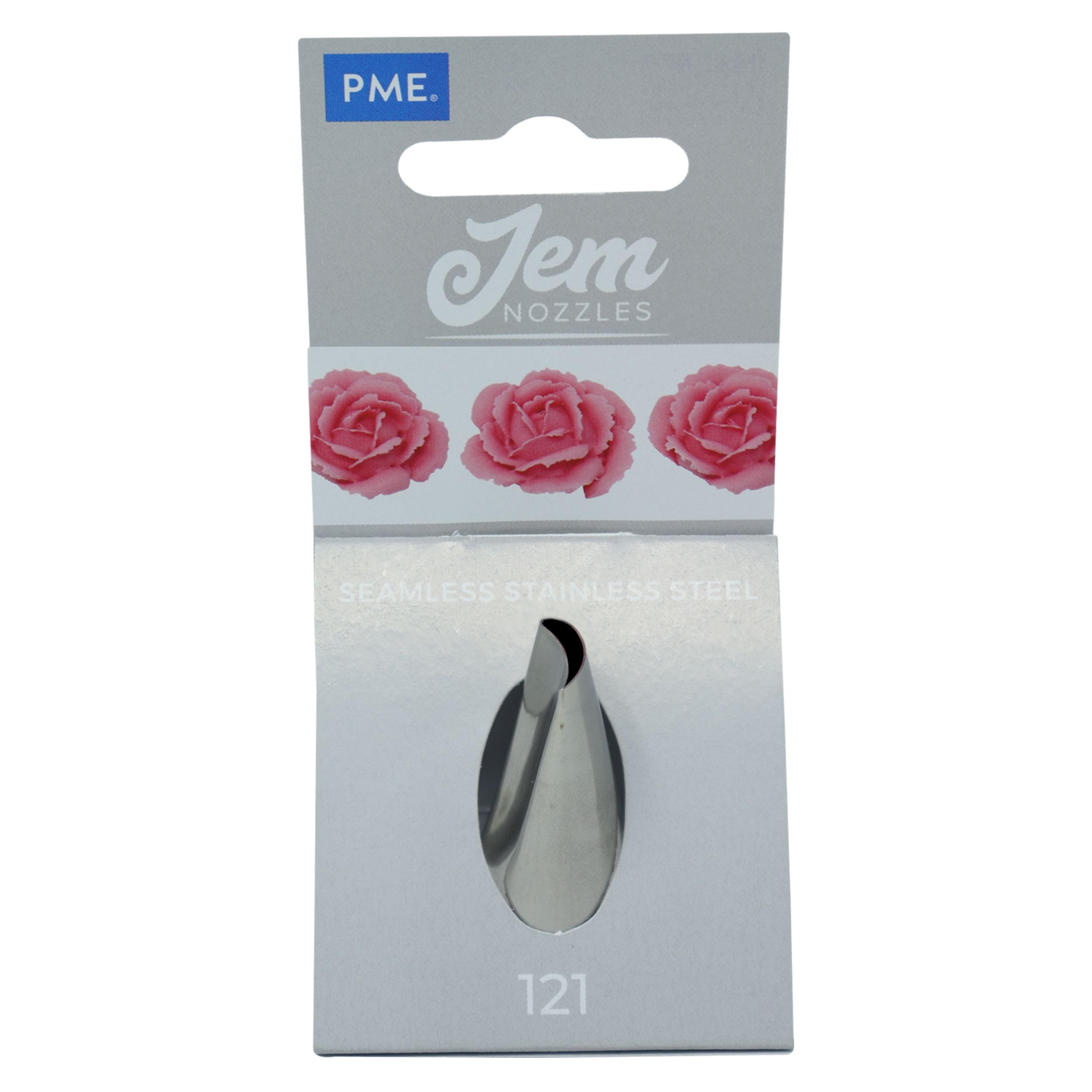 Jem Enterprises Large Petal/Ruffle Piping Nozzle-Cake Decorating Tip #121, Standard, Silve
