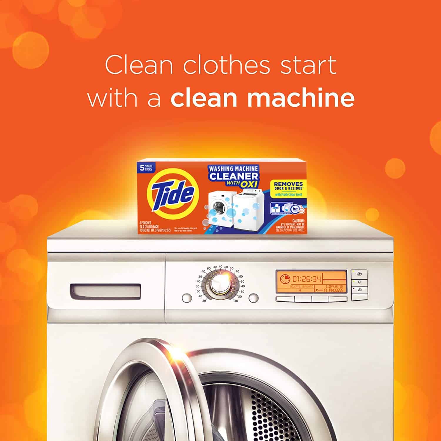 Washing Machine Cleaner by Tide, Washer Machine Cleaner with Oxi for Front and Top Loader - Image 5