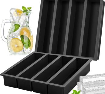 Vinkoe Kitchen Silicone Ice Cube Trays Large for Whisky, Collins Ice Cube Mold Tray Also U