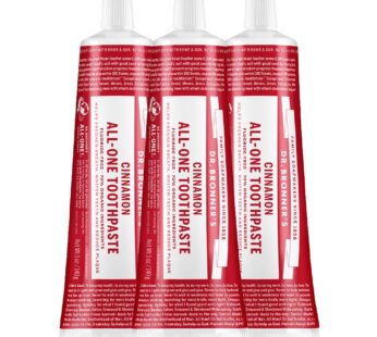 Dr. Bronner s – All-One Toothpaste (Cinnamon, 5 Ounce, 3-Pack) – 70% Organic Ingredients,