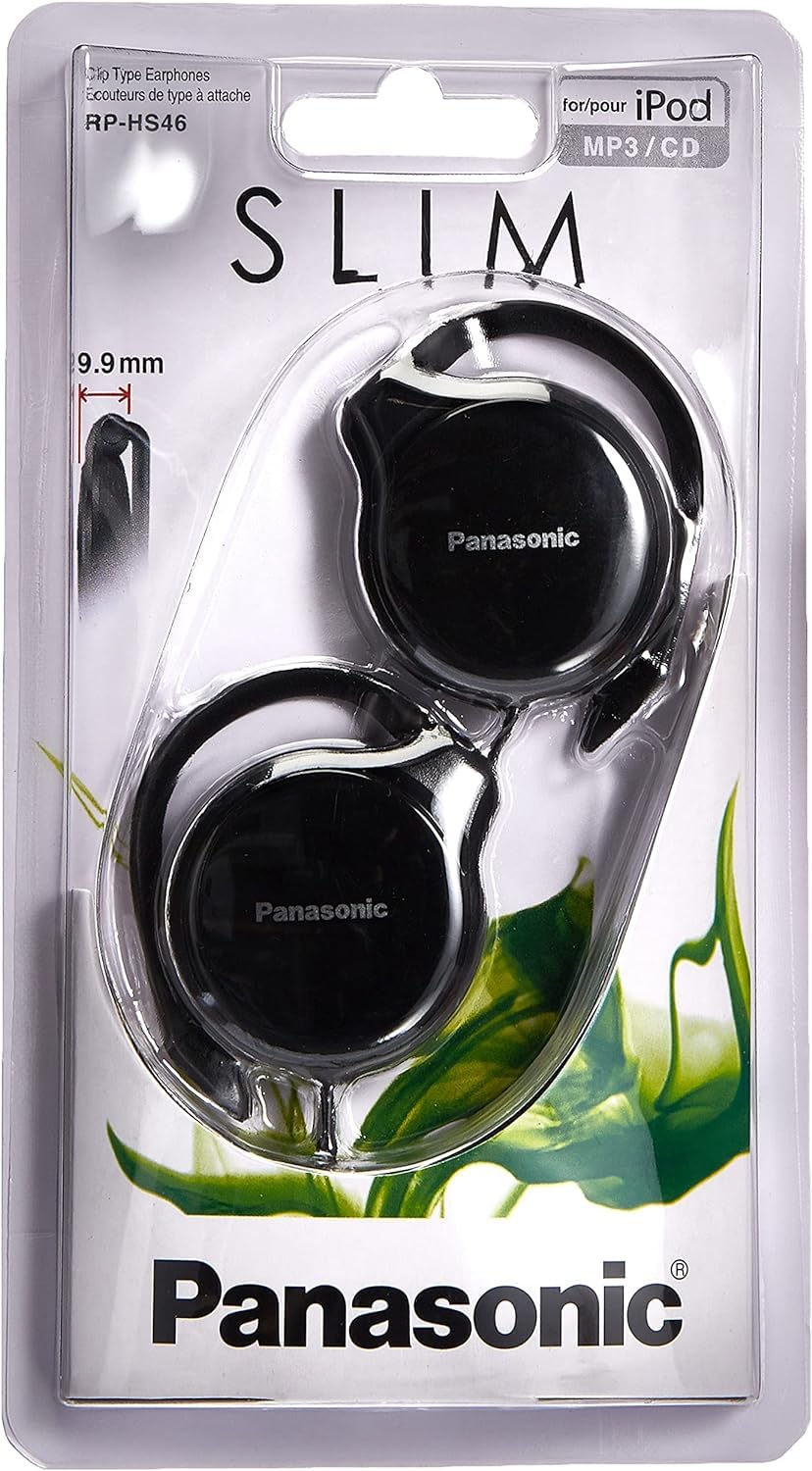 Panasonic- Rp-hs46e-k Slim Clip On Earphone - Black - Image 2
