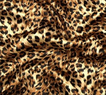 Charmeuse Satin Big Cheetah Tan/Brown/Black, Fabric by the Yard