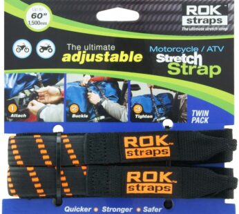 ROK Straps ROK-10031 Black/Orange 18″ – 60″ Motorcycle/ATV Adjustable Stretch Strap