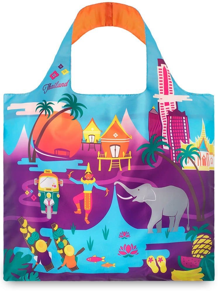 LOQI Urban Thailand Reusable Shopping Bag, Multicolored
