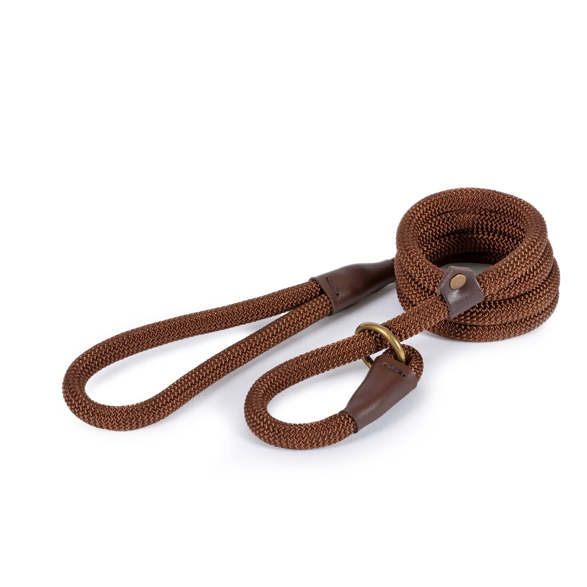 Ancol Deluxe Nylon Rope Slip Lead Brown 1.5mx12mm - Image 2
