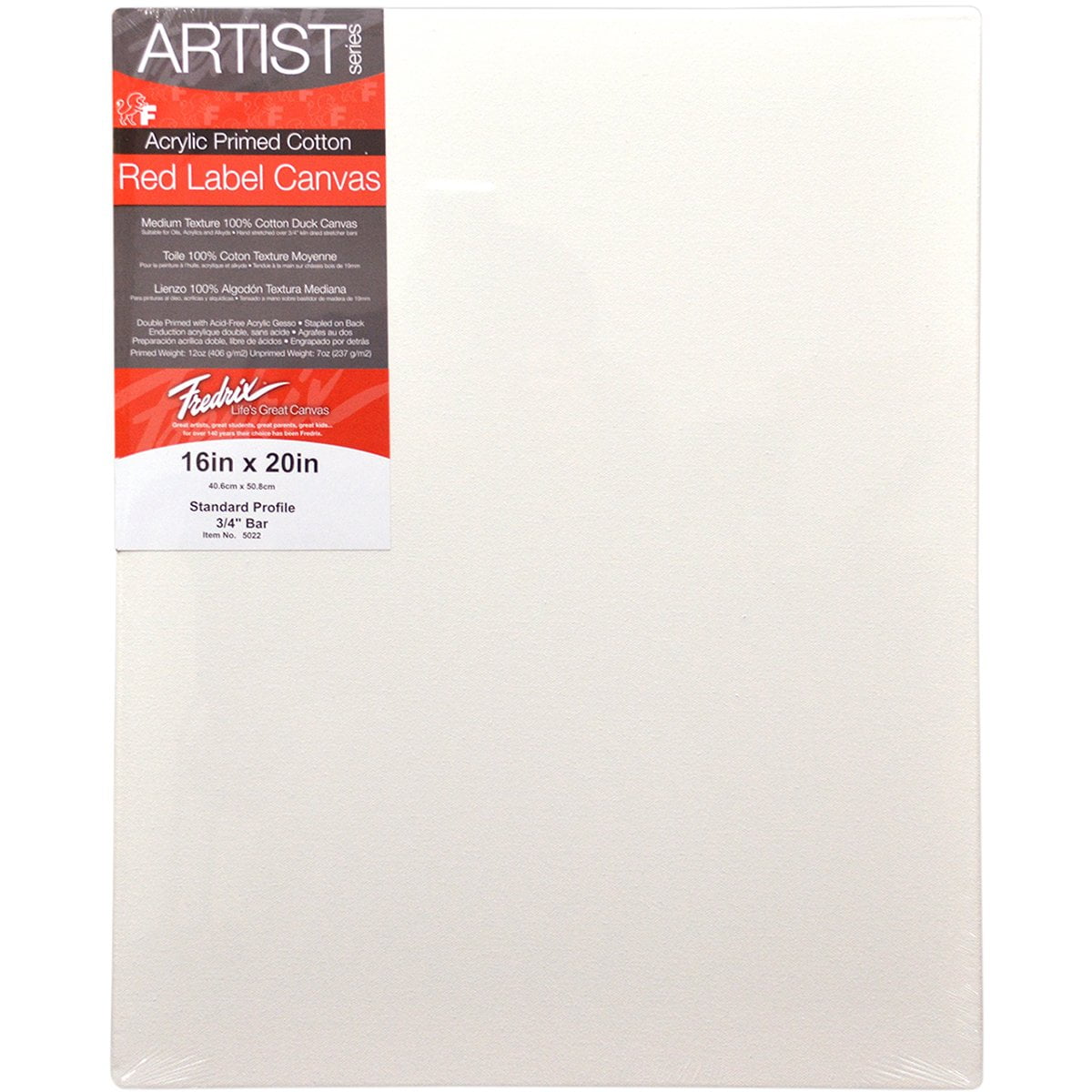 Fredrix 5022 Stretched Canvas ,16 by 20-Inch