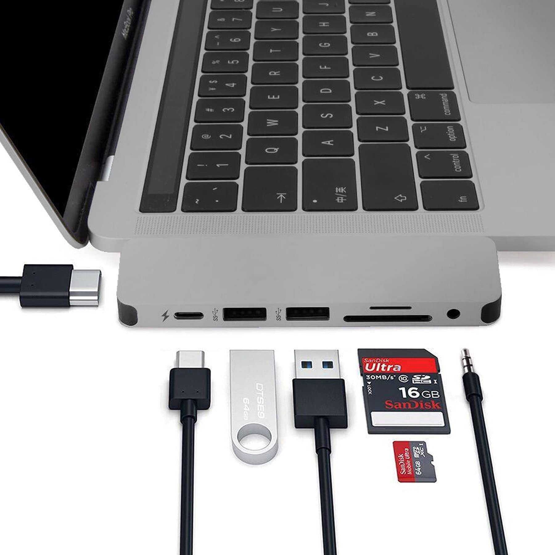 HyperDrive USB-C Hub Adapter, Sanho Solo 7-in-1 Type C Dongle for MacBook Pro, PC w USB-C - Image 2
