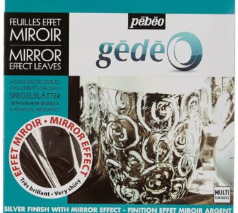 Pebeo 766550 Gedeo Mirror Effect Leaves Adhesive Sheet, Silver