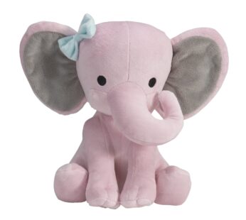Bedtime Originals Twinkle Toes Pink Elephant Plush, Hazel, 1 Count (Pack of 1)