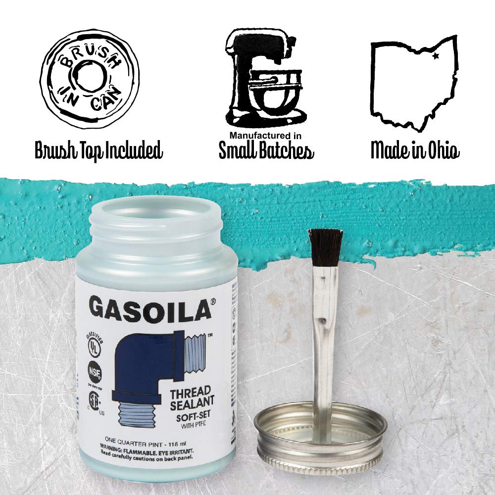 Gasoila - SS04 Soft-Set Pipe Thread Sealant with PTFE Paste, Non Hardening, -100 to 600 De - Image 2