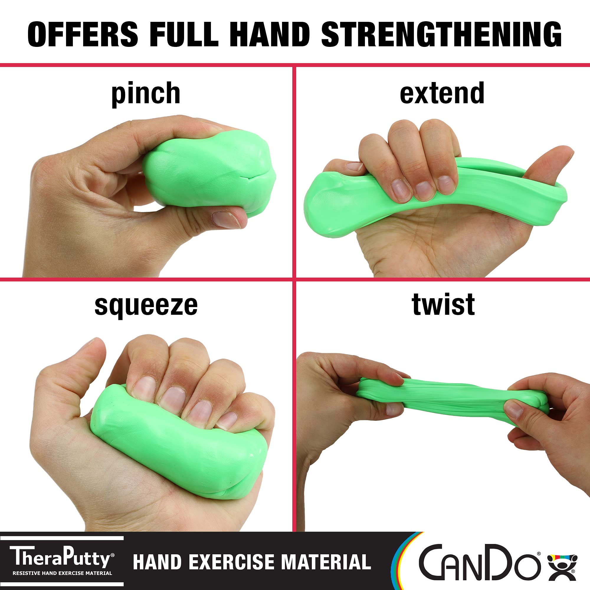 CanDo TheraPutty Standard Hand Exercise Putty For Rehabilitation, Exercises, Hand Therapy, - Image 3