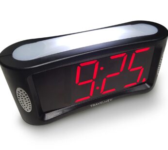 Travelwey Digital Alarm Clock – Outlet Powered, No Frills Simple Operation, Large Night Li