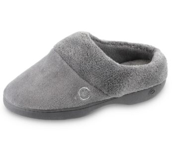 isotoner Women’s Classic Hoodback W Memory Foam Slipper, Ash, 8.5-9