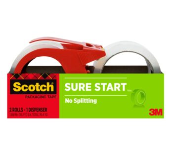 Scotch Sure Start Packaging Tape, 1.88 x 38.2 yd, Designed for Packing, Shipping and Maili