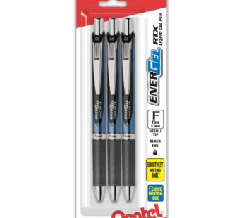 Pentel? EnerGel? Deluxe RTX Retractable Pens, Needle Point, 0.5 mm, Assorted Barrels, Blac