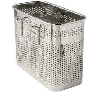 Kitchen Utensils Chopsticks Holder Drying Rack Basket with Hooks 2 Divided Compartments Qu