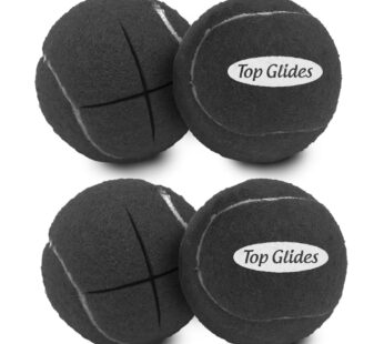 Top Glides Precut Walker Tennis Ball Glides – Black – 2 Pairs