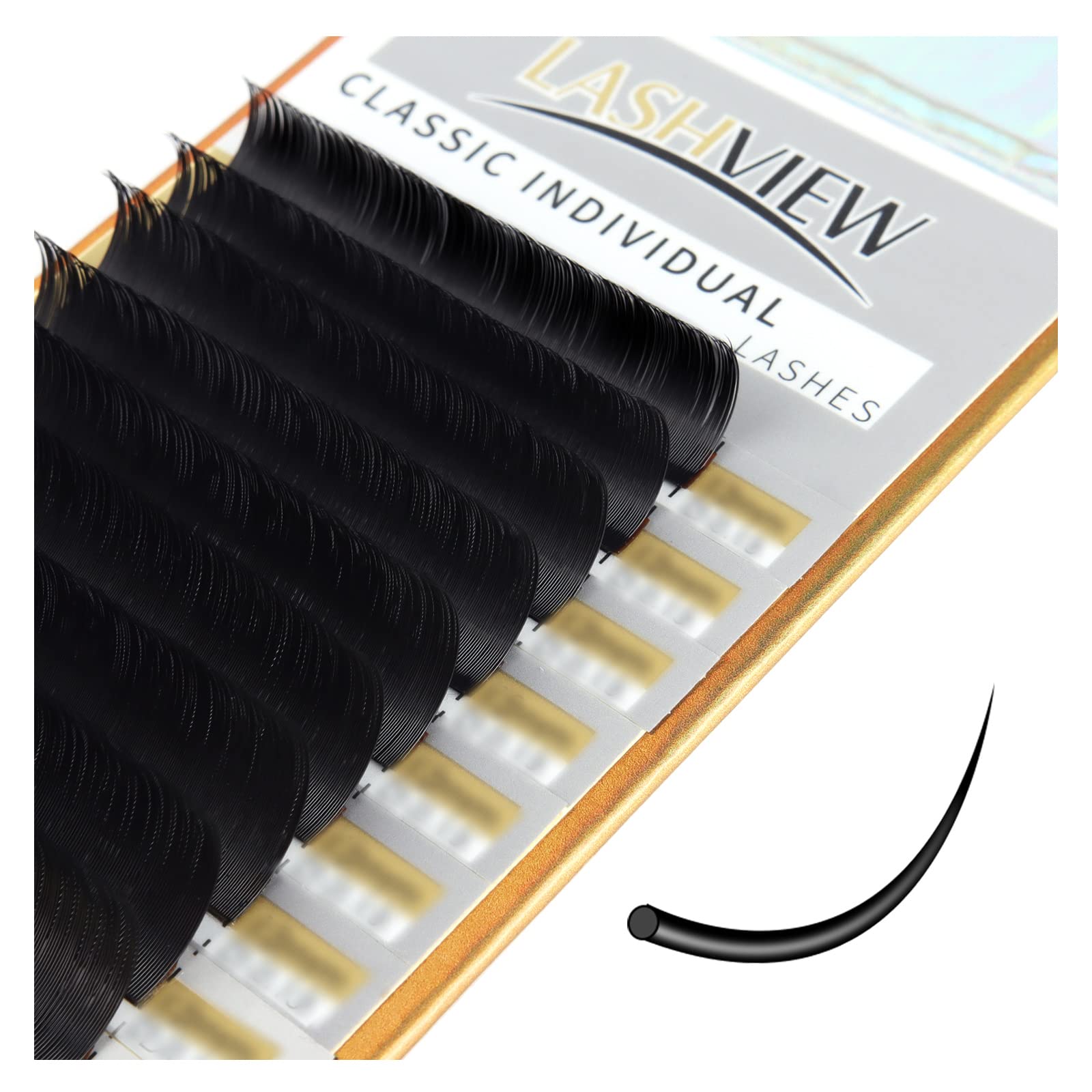 LASHVIEW 0.20 Thickness Silk D Curl Fake Eyelash Extensions Mixed Tray 8-15mm Natural Thic - Image 2