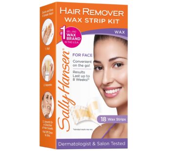 Sally Hansen Hair Remover Wax Strip kit for Face, 18 Wax Strips