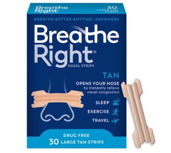 Breathe Right Original Nose Strips to Reduce Snoring and Relieve Nose Congestion, Tan, 30