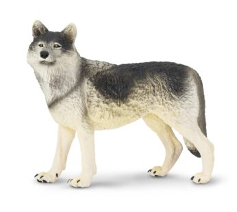 Safari Ltd. Gray Wolf Toy Figurine – Detailed 4.8″ Plastic Model Figure – Fun Educational