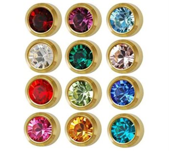 Surgical Steel 4mm Ear Piercing Studs, 12 Pair Mixed Colors