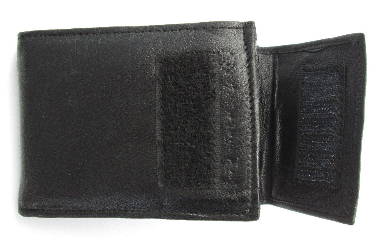 Dangerous Threads Mens Black Leather Wallet Lamb Bifold W Coin Pouch 795 - Image 3