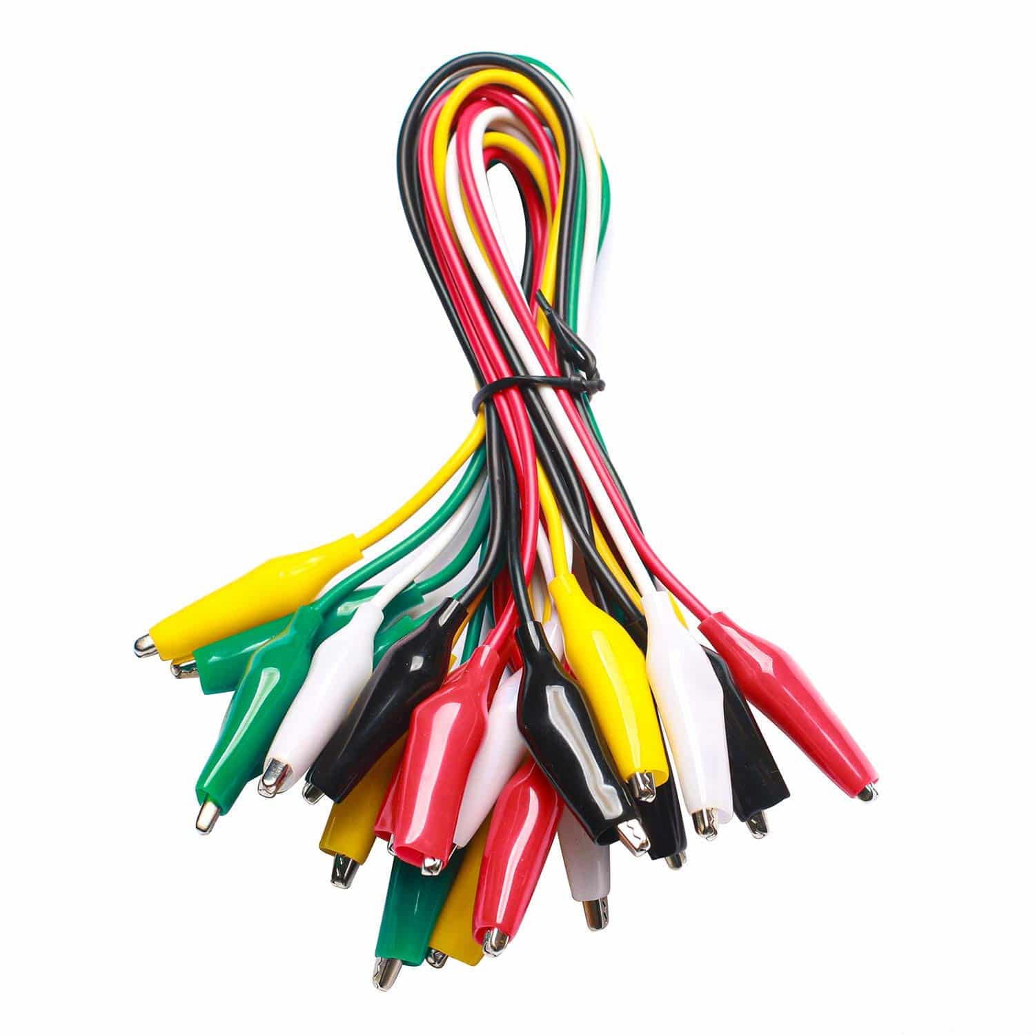 WGGE WG-026 10 Pieces and 5 Colors Test Lead Set & Alligator Clips,20.5 inches / 22 AWG Co - Image 2
