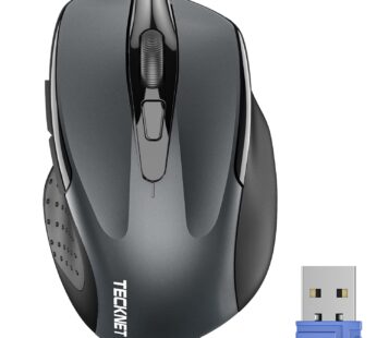 TECKNET Wireless Mouse, 2.4GHz Ergonomic Computer Mouse, Portable Cordless Mice, Mouse for