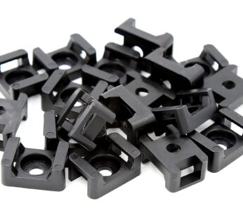 iexcell 100 Pcs Black 9 mm Cable Tie Base Saddle Type Mount Wire Holder