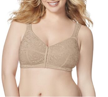 Just My Size Women’s Easy On Front Close Wirefree Bra MJ1107, Nude, 48DD