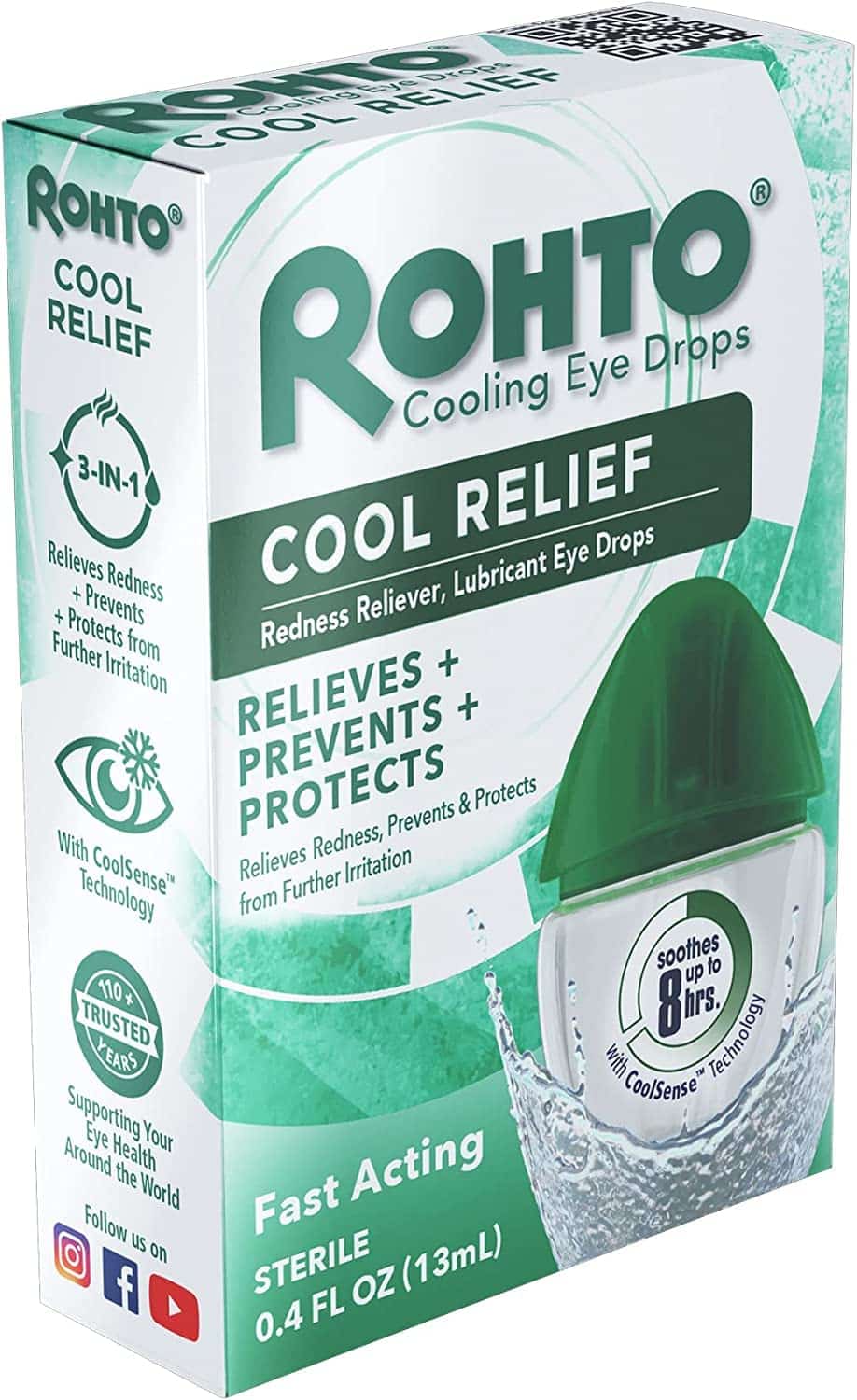 Rohto Cool Redness Relief Eye Drops 0.4 Fl Oz - Image 2