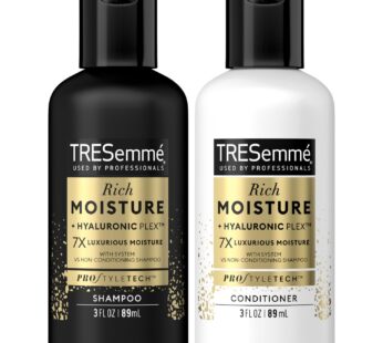 TRESemm Shampoo & Conditioner, Sulfate-Free, Travel Size – Moisture Rich Hair Treatment f