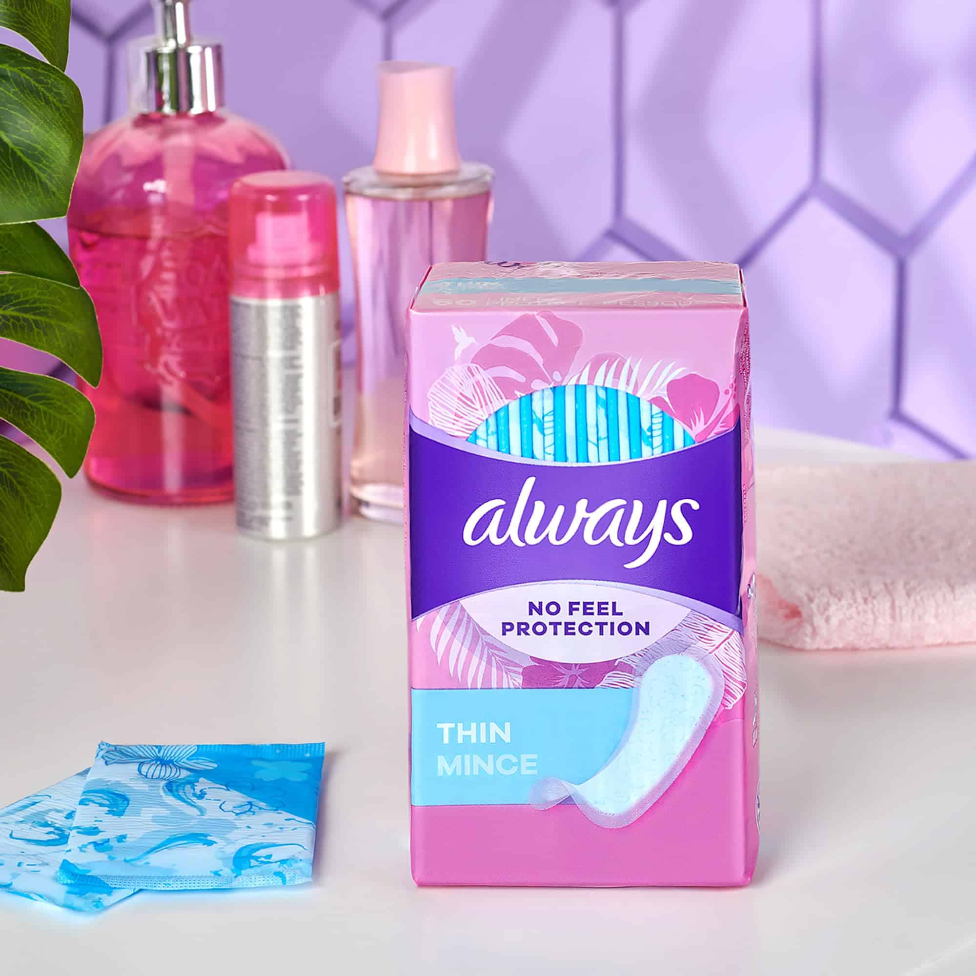 Always Thin Daily Panty Liners For Women, Light Absorbency, Unscented, 162 Count (Packagin - Image 6