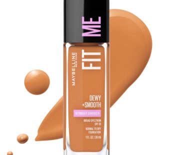 Maybelline Fit Me Dewy + Smooth Liquid Foundation Makeup, Coconut, 1 Count (Packaging May