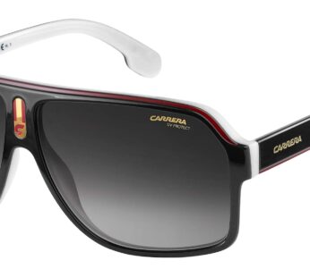 Carrera Men’s CA1001/S Pilot Sunglasses, Black White/Dark Gray Gradient, 62 mm