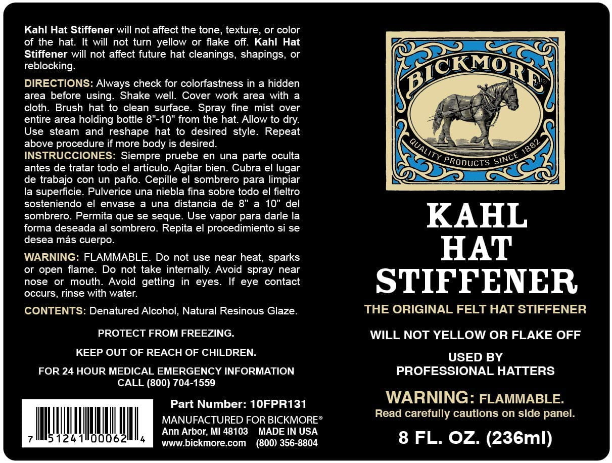 Bickmore Kahl Hat Stiffener - Great for Fabric & Felt Hat Brims - Will Not Affect Tone, Te - Image 2