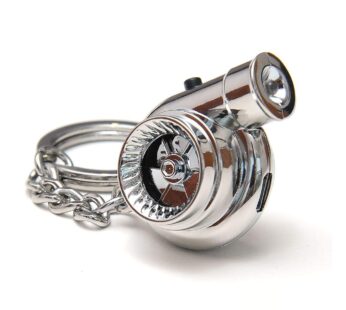 Boostnatics Rechargeable Electric Turbo Keychain with Sounds + LED! – Chrome – Version 5 (