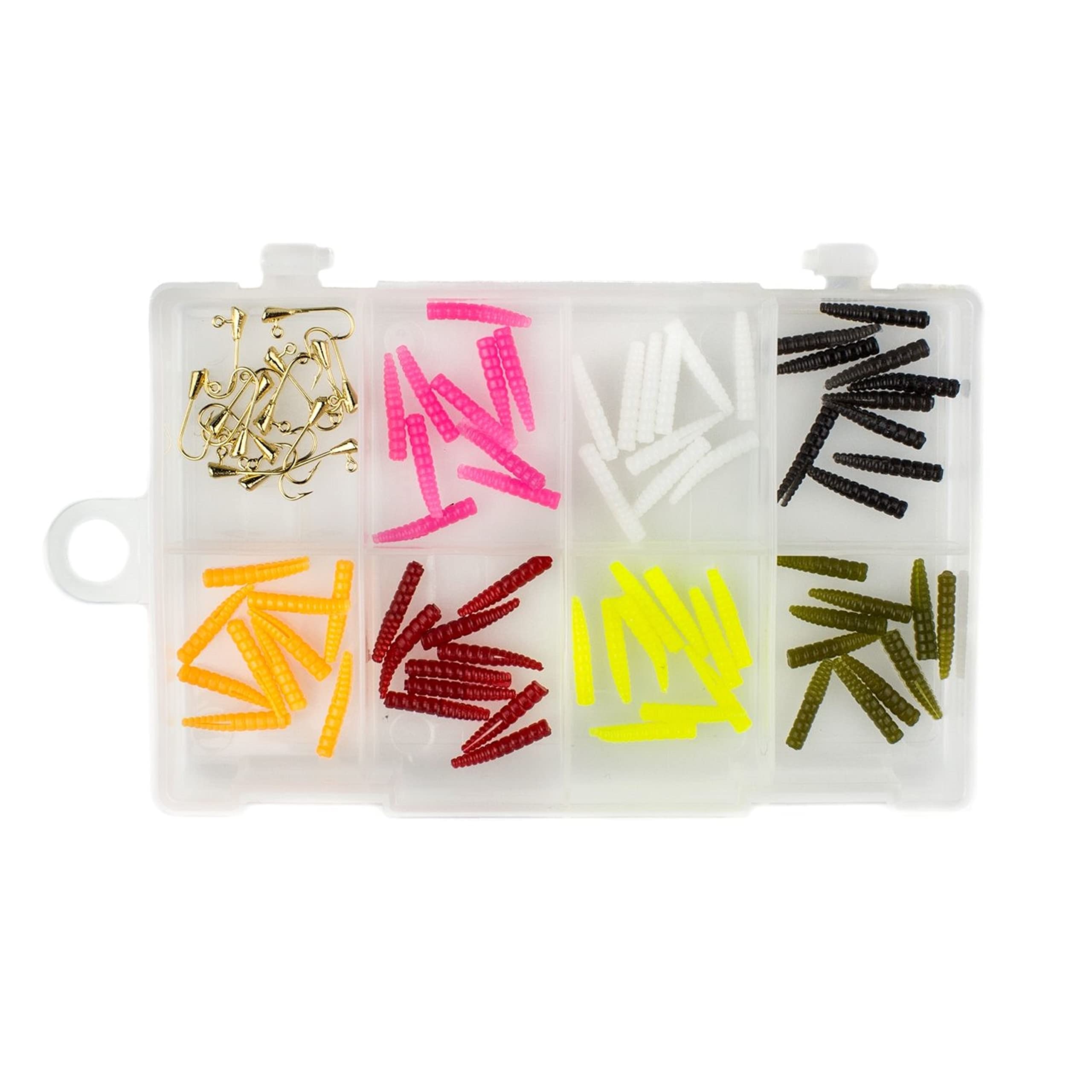 Leland's Lures Trout Magnet 85 Piece Mini Magnet Kit, Includes 70 Grub Bodies and 15 Size