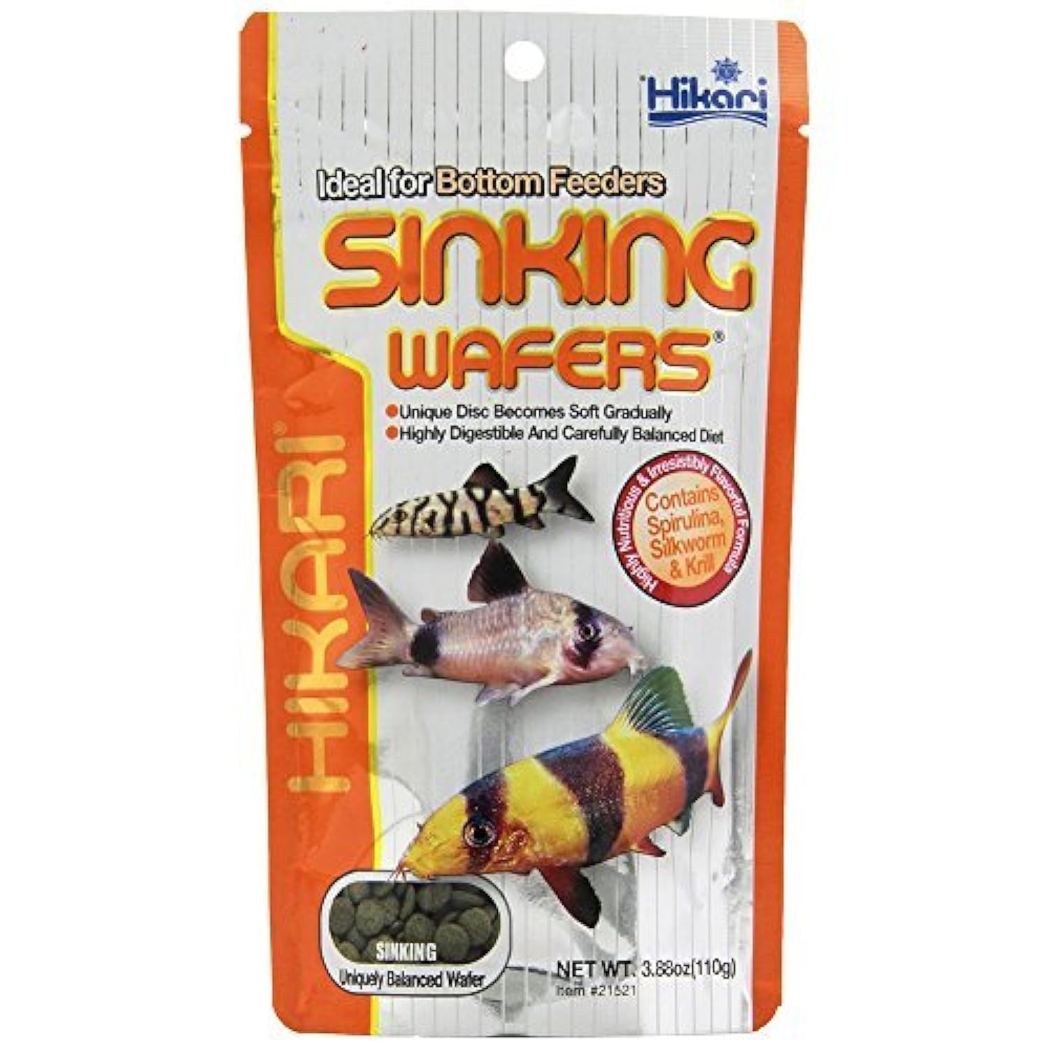 Hikari Tropical Sinking Wafers for Catfish, Loaches and Bottom Feeders 3.88 Ounces [2-Pack - Image 2