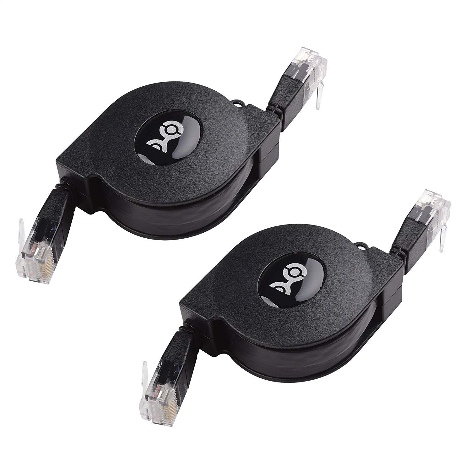 Cable Matters 2-Pack Retractable Ethernet Cable 3ft (Retractable Cat 5e Cable, Retractable