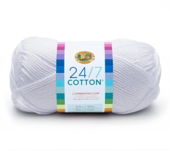 Lion Brand Yarn (1 Skein) 24/7 Cotton Yarn, White