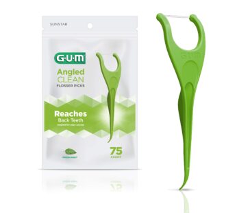 GUM Angled Flossers, Fresh Mint, 75 Count