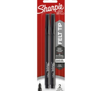 SHARPIE Felt Tip Pens, Fine Point, Black, 2 Count