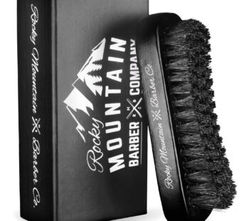 Men’s Hair Brush- 100% Pure Black Boar Hair Natural Bristle for Beard, Moustache – Firm Mi
