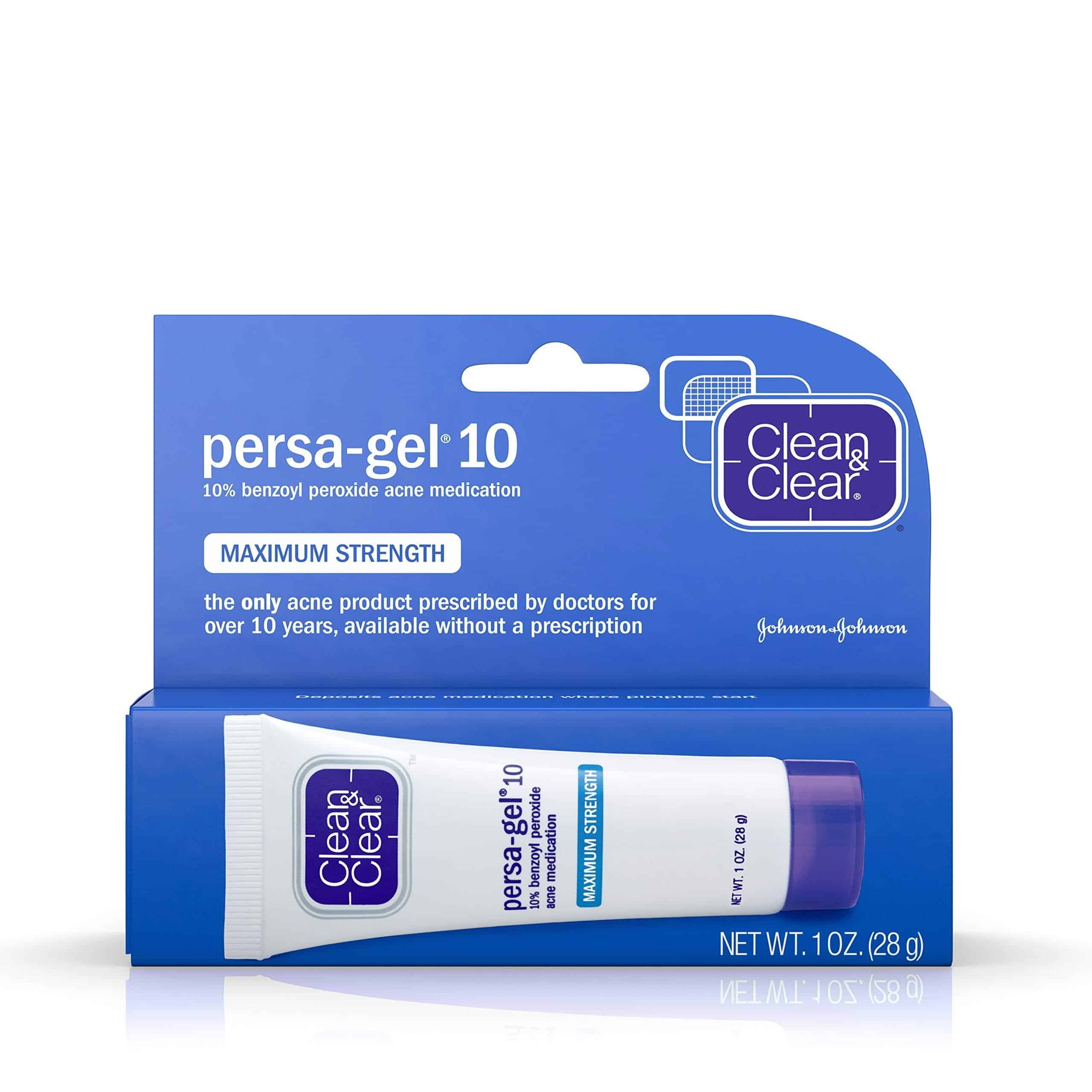 Clean & Clear Persa-Gel 10 Acne Medication Spot Treatment with Maximum Strength 10% Benzoy