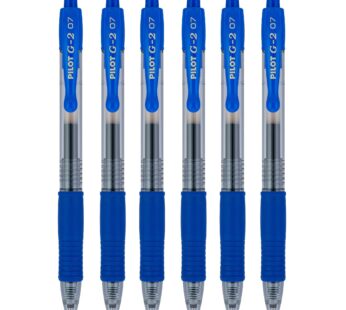 PILOT G2 Premium Refillable & Retractable Rolling Ball Gel Pens, 0.7mm Fine Point, Blue In